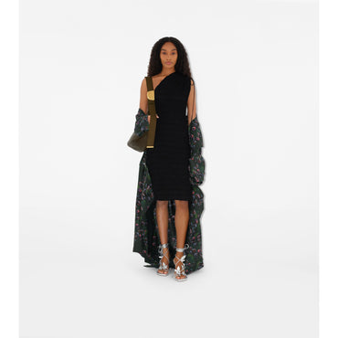 Long Cherry Trench Coat - Vine IP Pattern