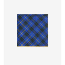 Check Silk Scarf - Bright Navy