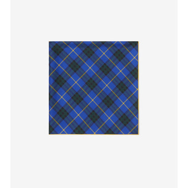 Check Silk Scarf - Bright Navy