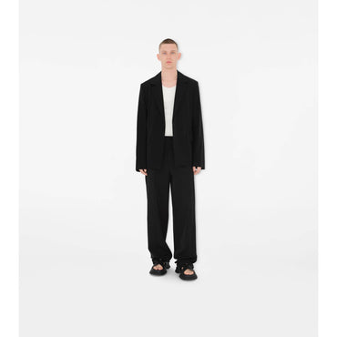 Cotton Blend Tailored Jacket - Black
