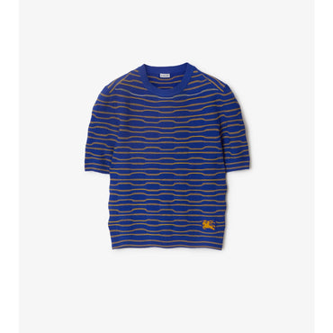 Striped Cotton Blend Top - Knight/Sunflower