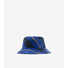 Check Linen Bucket Hat - Bright Navy IP Check