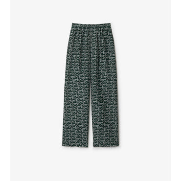 B Silk Trousers - Silver/Green