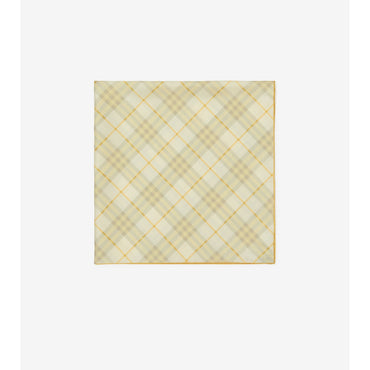 Check Silk Scarf - Wheat