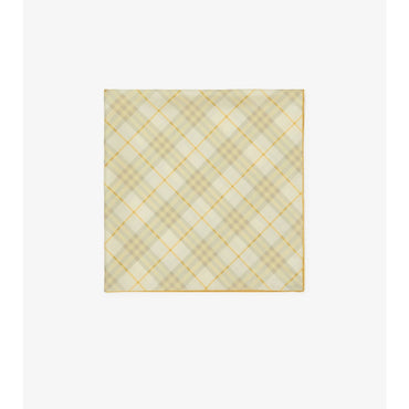 Check Silk Scarf - Wheat