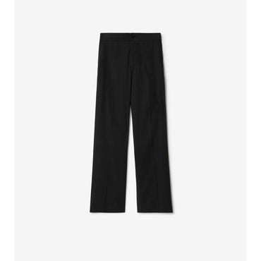 Cotton Blend Tailored Trousers - Black