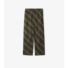 Check Linen Tailored Trousers - Olive IP Check