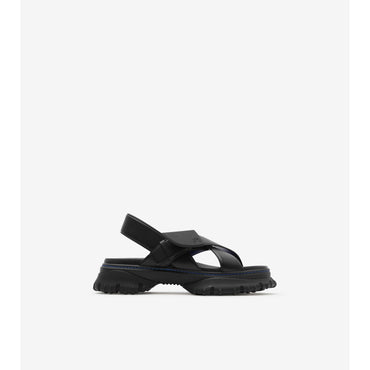 Leather Pebble Sandals - Black