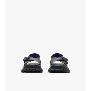 Leather Pebble Sandals - Black