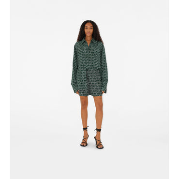 B Silk Shorts - Silver/Green