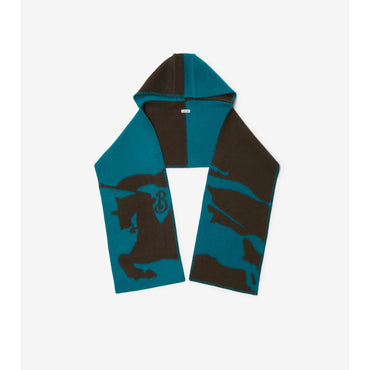 EKD Wool Hooded Scarf - Kingfisher/Snug