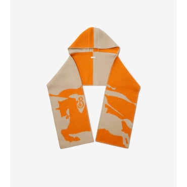 EKD Wool Hooded Scarf - Hunter/Pumpkin