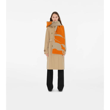 EKD Wool Hooded Scarf - Hunter/Pumpkin