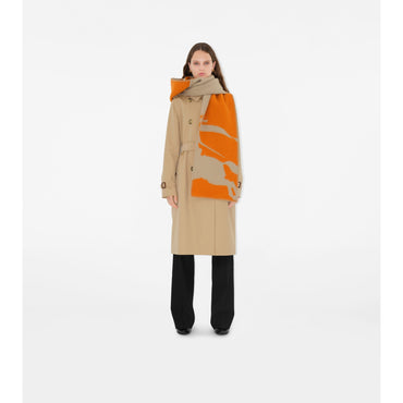EKD Wool Hooded Scarf - Hunter/Pumpkin