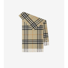 Wide Check Cashmere Scarf - Light Sage
