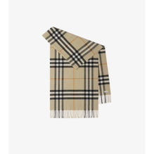 Wide Check Cashmere Scarf - Light Sage
