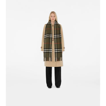 Wide Check Cashmere Scarf - Loch
