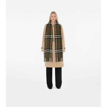 Wide Check Cashmere Scarf - Loch