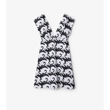 Swan Cotton Dress - Monochrome IP Pattern