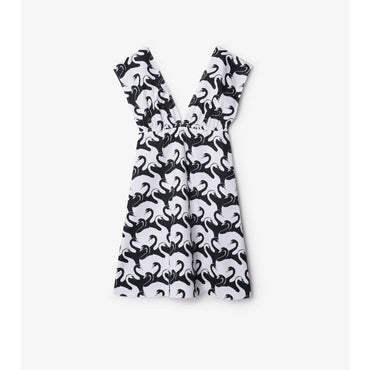 Swan Cotton Dress - Monochrome IP Pattern