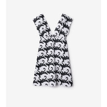 Swan Cotton Dress - Monochrome IP Pattern