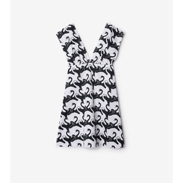 Swan Cotton Dress - Monochrome IP Pattern