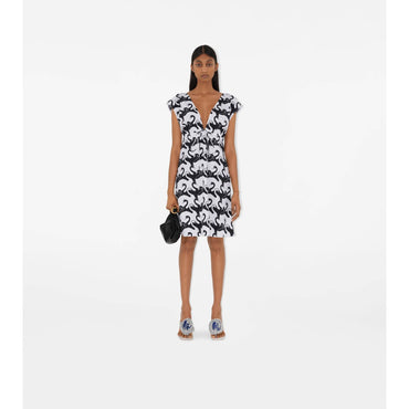 Swan Cotton Dress - Monochrome IP Pattern