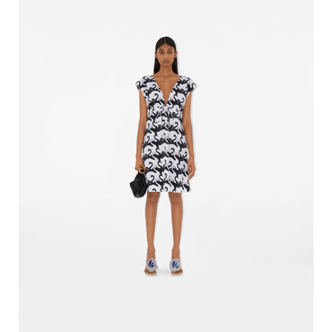 Swan Cotton Dress - Monochrome IP Pattern