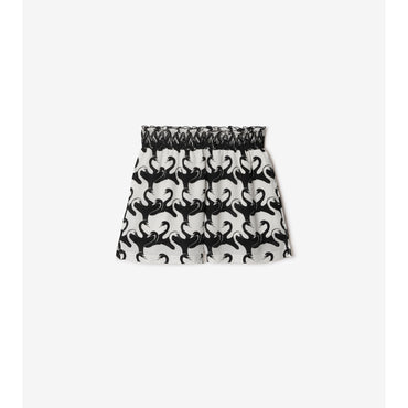 Swan Silk Shorts - Monochrome IP Pattern