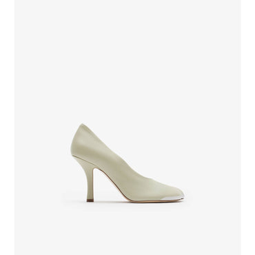 Leather Duck Pumps - Plaster