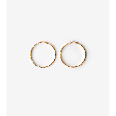 Shield Segment Hoop Earrings - Gold