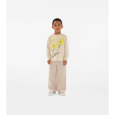 Cotton Blend Trousers - Pale Stone