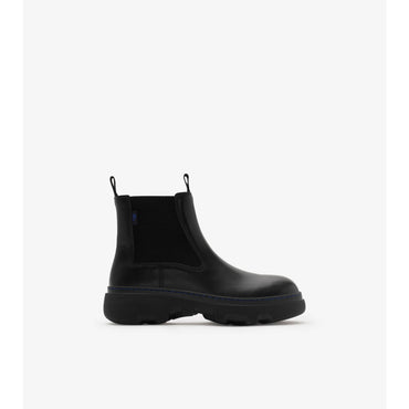 Leather Creeper Low Chelsea Boots - Black