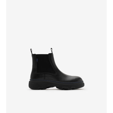 Leather Creeper Low Chelsea Boots - Black