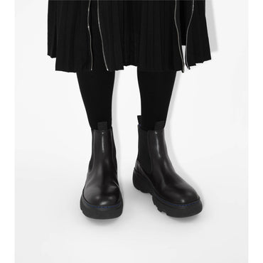 Leather Creeper Low Chelsea Boots - Black