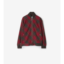Check Wool Blend Bomber Jacket - Loch IP Check