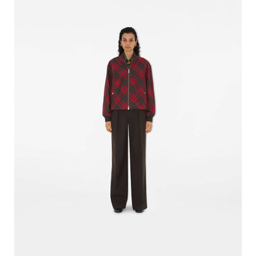 Check Wool Blend Bomber Jacket - Loch IP Check