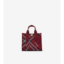 Mini Check Knitted Tote - Scarlet