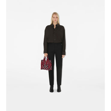 Mini Check Knitted Tote - Scarlet