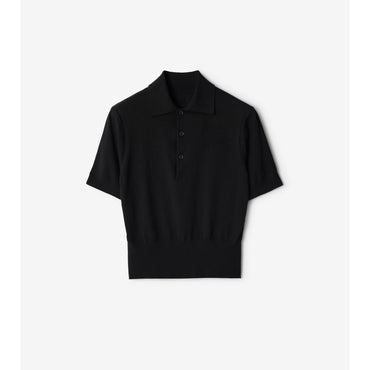 Cotton Blend Polo Shirt - Black