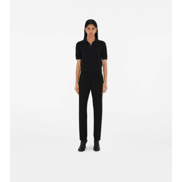 Cotton Blend Polo Shirt - Black