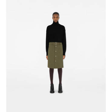Cotton Blend Skirt - Khaki