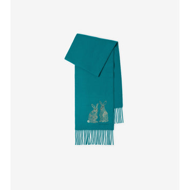 Hare Wool Cashmere Scarf - Kingfisher