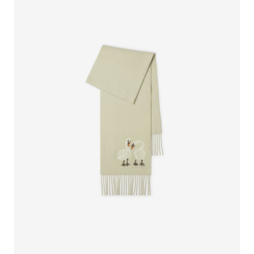 Swan Wool Cashmere Scarf - Plaster