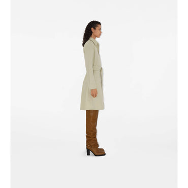 Cotton Blend Shirt Dress - Plaster