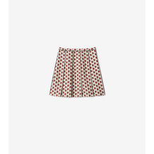 Pleated Postbox Silk Skirt - Chalk IP Pattern