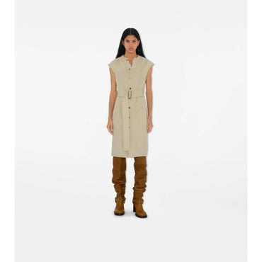 Cotton Blend Dress - Plaster
