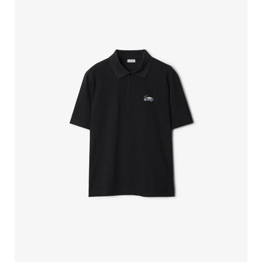 Cotton Polo Shirt - Black