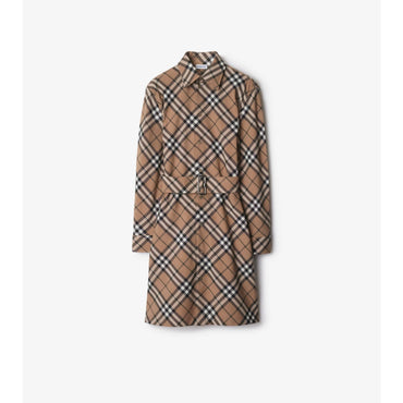 Check Wool Blend Shirt Dress - Linden IP Check