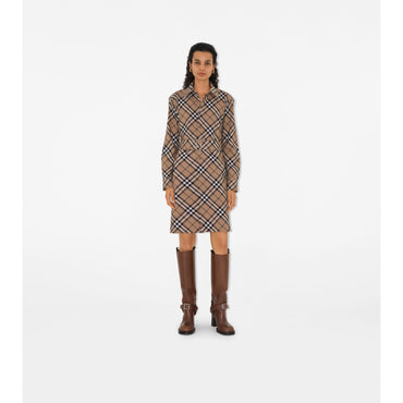 Check Wool Blend Shirt Dress - Linden IP Check